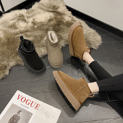 Genuine Leather Snow Boots Short Boots