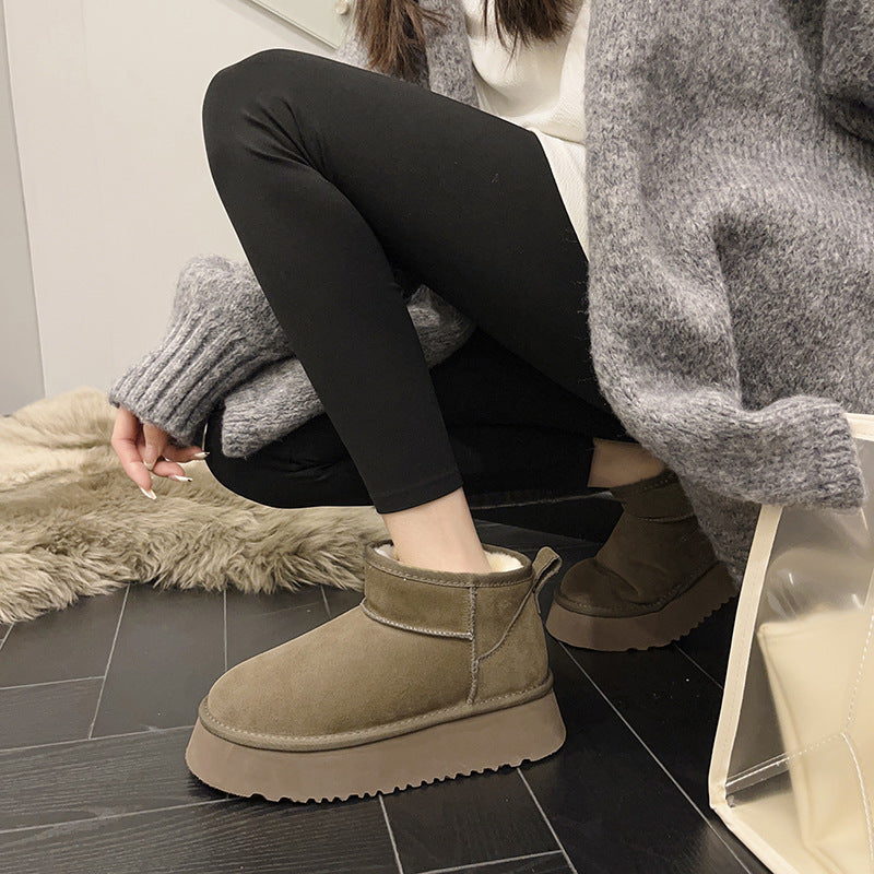 Genuine Leather Snow Boots Short Boots